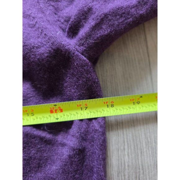 Express Italian Merino Wool Purple V-Neck Sweater L - Picture 6 of 6